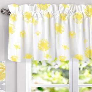 image:imageDriftAway Dandelion Floral Botanical Lined Thermal Insulated Window Curtain Valance Rod Pocket 52 Inch by 18 Inch Plus 2 Inch Header Yellow 1 Pack