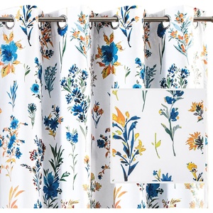 image:imageDriftAway Floral Curtains for Bedroom 84 inches Long Living Room Watercolor Lined Blackout Drapes Thermal Insulated Grommet for Kitchen Window 2 PanelsSylviayellow Blue