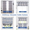 image:imageDriftAway Alexander Blackout Curtains for Living Room Linen Blend Pattern Match Thermal Insulated Room Darkening Geo Moroccan Mid Century Back Tab Bedroom Drapes 2 Panels 52 x 84 Inch Linen NavyG Navy Gray