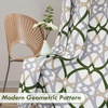 image:imageDriftAway Alexander Blackout Curtains for Living Room Linen Blend Pattern Match Thermal Insulated Room Darkening Geo Moroccan Mid Century Back Tab Bedroom Drapes 2 Panels 52 x 84 Inch Linen NavyG Loden Green