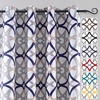 image:imageDriftAway Alexander Blackout Curtains for Living Room Linen Blend Pattern Match Thermal Insulated Room Darkening Geo Moroccan Mid Century Back Tab Bedroom Drapes 2 Panels 52 x 84 Inch Linen NavyG Navy Gray