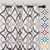 image:imageDriftAway Alexander Blackout Curtains for Living Room Linen Blend Pattern Match Thermal Insulated Room Darkening Geo Moroccan Mid Century Back Tab Bedroom Drapes 2 Panels 52 x 84 Inch Linen NavyG Brown