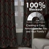 image:imageDriftAway Alexander Blackout Curtains for Living Room Linen Blend Pattern Match Thermal Insulated Room Darkening Geo Moroccan Mid Century Back Tab Bedroom Drapes 2 Panels 52 x 84 Inch Linen NavyG Linen Red Gray
