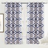 image:imageDriftAway Alexander Blackout Curtains for Living Room Linen Blend Pattern Match Thermal Insulated Room Darkening Geo Moroccan Mid Century Back Tab Bedroom Drapes 2 Panels 52 x 84 Inch Linen NavyG Navy Gray