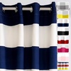 image:imageDriftAway Black Striped Room Darkening Curtains Horizontal Stripe Classic Grommet Drapes for Bedroom Living Room Kitchen Thermal Insulated Window Panels for Holidays DailyNavy and White