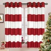 image:imageDriftAway Black Striped Room Darkening Curtains Horizontal Stripe Classic Grommet Drapes for Bedroom Living Room Kitchen Thermal Insulated Window Panels for Holidays DailyRed and White