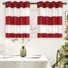 image:imageDriftAway Black Striped Room Darkening Curtains Horizontal Stripe Classic Grommet Drapes for Bedroom Living Room Kitchen Thermal Insulated Window Panels for Holidays DailyRed and White