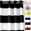image:imageDriftAway Black Striped Room Darkening Curtains Horizontal Stripe Classic Grommet Drapes for Bedroom Living Room Kitchen Thermal Insulated Window Panels for Holidays DailyBlack and White