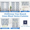 image:imageDriftAway Tree Branch Blackout Curtains Double Layer 84 Inches Long for Bedroom Printed Patterned Classic Thermal Insulated Summer Sound Lined Grommet Drapes for Living Room 2 Panels BlackWhiteLinen Blue