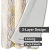 image:imageDriftAway Tree Branch Blackout Curtains Double Layer 84 Inches Long for Bedroom Printed Patterned Classic Thermal Insulated Summer Sound Lined Grommet Drapes for Living Room 2 Panels BlackWhiteYellow