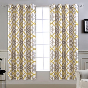 image:imageDriftAway Alexander Blackout Curtains for Living Room Linen Blend Pattern Match Thermal Insulated Room Darkening Geo Moroccan Mid Century Back Tab Bedroom Drapes 2 Panels 52 x 84 Inch Linen NavyG Yellow Gray