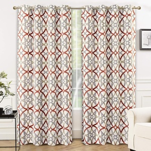 image:imageDriftAway Alexander Blackout Curtains for Living Room Linen Blend Pattern Match Thermal Insulated Room Darkening Geo Moroccan Mid Century Back Tab Bedroom Drapes 2 Panels 52 x 84 Inch Linen NavyLinen Red Gray