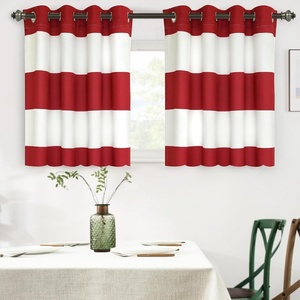 image:imageDriftAway Black Striped Room Darkening Curtains Horizontal Stripe Classic Grommet Drapes for Bedroom Living Room Kitchen Thermal Insulated Window Panels for Holidays DailyRed and White