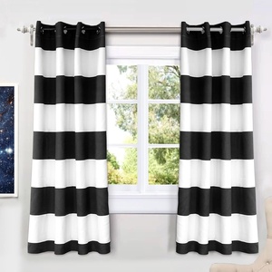 image:imageDriftAway Black Striped Room Darkening Curtains Horizontal Stripe Classic Grommet Drapes for Bedroom Living Room Kitchen Thermal Insulated Window Panels for Holidays DailyBlack and White