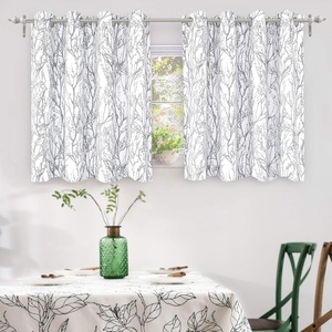 image:imageDriftAway Tree Branch Blackout Curtains Double Layer 84 Inches Long for Bedroom Printed Patterned Classic Thermal Insulated Summer Sound Lined Grommet Drapes for Living Room 2 Panels BlackWhiteGrey