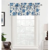 image:imageDriftAway Freda Jacobean Floral Linen Blend Blackout Thermal Insulated Energy Saving Privacy Window Linen Curtain Valance Rod Pocket 2 Layers Single 52 Inch by 18 Inch Plus 2 Inch Header Vintage BlueBlue