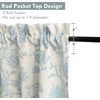 image:imageDriftAway Freda Jacobean Floral Linen Blend Blackout Thermal Insulated Energy Saving Privacy Window Linen Curtain Valance Rod Pocket 2 Layers Single 52 Inch by 18 Inch Plus 2 Inch Header Vintage BlueVintage Blue