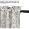 image:imageDriftAway Freda Jacobean Floral Linen Blend Blackout Thermal Insulated Energy Saving Privacy Window Linen Curtain Valance Rod Pocket 2 Layers Single 52 Inch by 18 Inch Plus 2 Inch Header Vintage BlueGrey
