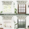 image:imageDriftAway Freda Jacobean Floral Linen Blend Blackout Thermal Insulated Energy Saving Privacy Window Linen Curtain Valance Rod Pocket 2 Layers Single 52 Inch by 18 Inch Plus 2 Inch Header Vintage BlueLoden Green