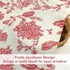 image:imageDriftAway Freda Jacobean Floral Linen Blend Blackout Thermal Insulated Energy Saving Privacy Window Linen Curtain Valance Rod Pocket 2 Layers Single 52 Inch by 18 Inch Plus 2 Inch Header Vintage BlueRed