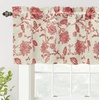 image:imageDriftAway Freda Jacobean Floral Linen Blend Blackout Thermal Insulated Energy Saving Privacy Window Linen Curtain Valance Rod Pocket 2 Layers Single 52 Inch by 18 Inch Plus 2 Inch Header Vintage BlueRed