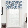 image:imageDriftAway Freda Jacobean Floral Linen Blend Blackout Thermal Insulated Energy Saving Privacy Window Linen Curtain Valance Rod Pocket 2 Layers Single 52 Inch by 18 Inch Plus 2 Inch Header Vintage BlueBlue