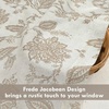 image:imageDriftAway Freda Jacobean Floral Linen Blend Blackout Thermal Insulated Energy Saving Privacy Window Linen Curtain Valance Rod Pocket 2 Layers Single 52 Inch by 18 Inch Plus 2 Inch Header Vintage BlueTaupe
