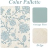 image:imageDriftAway Freda Jacobean Floral Linen Blend Blackout Thermal Insulated Energy Saving Privacy Window Linen Curtain Valance Rod Pocket 2 Layers Single 52 Inch by 18 Inch Plus 2 Inch Header Vintage BlueVintage Blue