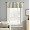 image:imageDriftAway Freda Jacobean Floral Linen Blend Blackout Thermal Insulated Energy Saving Privacy Window Linen Curtain Valance Rod Pocket 2 Layers Single 52 Inch by 18 Inch Plus 2 Inch Header Vintage BlueCrochetbeige
