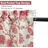 image:imageDriftAway Freda Jacobean Floral Linen Blend Blackout Thermal Insulated Energy Saving Privacy Window Linen Curtain Valance Rod Pocket 2 Layers Single 52 Inch by 18 Inch Plus 2 Inch Header Vintage BlueRed