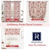image:imageDriftAway Freda Jacobean Floral Linen Blend Blackout Thermal Insulated Energy Saving Privacy Window Linen Curtain Valance Rod Pocket 2 Layers Single 52 Inch by 18 Inch Plus 2 Inch Header Vintage BlueRed