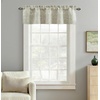 image:imageDriftAway Freda Jacobean Floral Linen Blend Blackout Thermal Insulated Energy Saving Privacy Window Linen Curtain Valance Rod Pocket 2 Layers Single 52 Inch by 18 Inch Plus 2 Inch Header Vintage BlueCrochetbeige