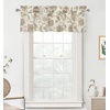image:imageDriftAway Freda Jacobean Floral Linen Blend Blackout Thermal Insulated Energy Saving Privacy Window Linen Curtain Valance Rod Pocket 2 Layers Single 52 Inch by 18 Inch Plus 2 Inch Header Vintage BlueTaupe