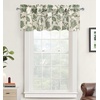 image:imageDriftAway Freda Jacobean Floral Linen Blend Blackout Thermal Insulated Energy Saving Privacy Window Linen Curtain Valance Rod Pocket 2 Layers Single 52 Inch by 18 Inch Plus 2 Inch Header Vintage BlueLoden Green