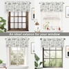 image:imageDriftAway Freda Jacobean Floral Linen Blend Blackout Thermal Insulated Energy Saving Privacy Window Linen Curtain Valance Rod Pocket 2 Layers Single 52 Inch by 18 Inch Plus 2 Inch Header Vintage BlueGrey