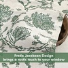image:imageDriftAway Freda Jacobean Floral Linen Blend Blackout Thermal Insulated Energy Saving Privacy Window Linen Curtain Valance Rod Pocket 2 Layers Single 52 Inch by 18 Inch Plus 2 Inch Header Vintage BlueLoden Green