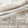 image:imageDriftAway Freda Jacobean Floral Linen Blend Blackout Thermal Insulated Energy Saving Privacy Window Linen Curtain Valance Rod Pocket 2 Layers Single 52 Inch by 18 Inch Plus 2 Inch Header Vintage BlueTaupe