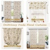 image:imageDriftAway Freda Jacobean Floral Linen Blend Blackout Thermal Insulated Energy Saving Privacy Window Linen Curtain Valance Rod Pocket 2 Layers Single 52 Inch by 18 Inch Plus 2 Inch Header Vintage BlueTaupe