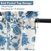 image:imageDriftAway Freda Jacobean Floral Linen Blend Blackout Thermal Insulated Energy Saving Privacy Window Linen Curtain Valance Rod Pocket 2 Layers Single 52 Inch by 18 Inch Plus 2 Inch Header Vintage BlueBlue