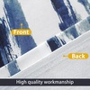 image:imageDriftAway Paint Brush Watercolor Lined Thermal Insulated Blackout Window Curtain Valance Rod Pocket Black Gray Ink Stripe Pattern 2 Layers 52 Inch by 18 Inch Plus 2 Inch Header 1 PackNavy Blue