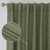 image:imageDriftAway 100 Blackout Linen Curtains for Bedroom 84 Inches Long Drape Farmhouse Thermal Insulated 3 Inch Rod Pocket Back Tab Full Light Blocking 2 Panels for Living Room NurseryOlive Green