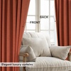 image:imageDriftAway 100 Blackout Linen Curtains for Bedroom 84 Inches Long Drape Farmhouse Thermal Insulated 3 Inch Rod Pocket Back Tab Full Light Blocking 2 Panels for Living Room NurseryBurnt Orange