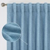 image:imageDriftAway 100 Blackout Linen Curtains for Bedroom 84 Inches Long Drape Farmhouse Thermal Insulated 3 Inch Rod Pocket Back Tab Full Light Blocking 2 Panels for Living Room NurseryDusty Blue