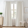 image:imageDriftAway 100 Blackout Linen Curtains for Bedroom 84 Inches Long Drape Farmhouse Thermal Insulated 3 Inch Rod Pocket Back Tab Full Light Blocking 2 Panels for Living Room NurseryCream Linen