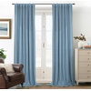 image:imageDriftAway 100 Blackout Linen Curtains for Bedroom 84 Inches Long Drape Farmhouse Thermal Insulated 3 Inch Rod Pocket Back Tab Full Light Blocking 2 Panels for Living Room NurseryDusty Blue