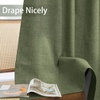 image:imageDriftAway 100 Blackout Linen Curtains for Bedroom 84 Inches Long Drape Farmhouse Thermal Insulated 3 Inch Rod Pocket Back Tab Full Light Blocking 2 Panels for Living Room NurseryOlive Green