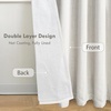 image:imageDriftAway 100 Blackout Linen Curtains for Bedroom 84 Inches Long Drape Farmhouse Thermal Insulated 3 Inch Rod Pocket Back Tab Full Light Blocking 2 Panels for Living Room NurseryCream Linen