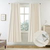 image:imageDriftAway 100 Blackout Linen Curtains for Bedroom 84 Inches Long Drape Farmhouse Thermal Insulated 3 Inch Rod Pocket Back Tab Full Light Blocking 2 Panels for Living Room NurseryLight Linen