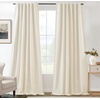 image:imageDriftAway 100 Blackout Linen Curtains for Bedroom 84 Inches Long Drape Farmhouse Thermal Insulated 3 Inch Rod Pocket Back Tab Full Light Blocking 2 Panels for Living Room NurseryLight Linen