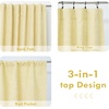 image:imageDriftAway 100 Blackout Linen Curtains for Bedroom 84 Inches Long Drape Farmhouse Thermal Insulated 3 Inch Rod Pocket Back Tab Full Light Blocking 2 Panels for Living Room NurseryYellow